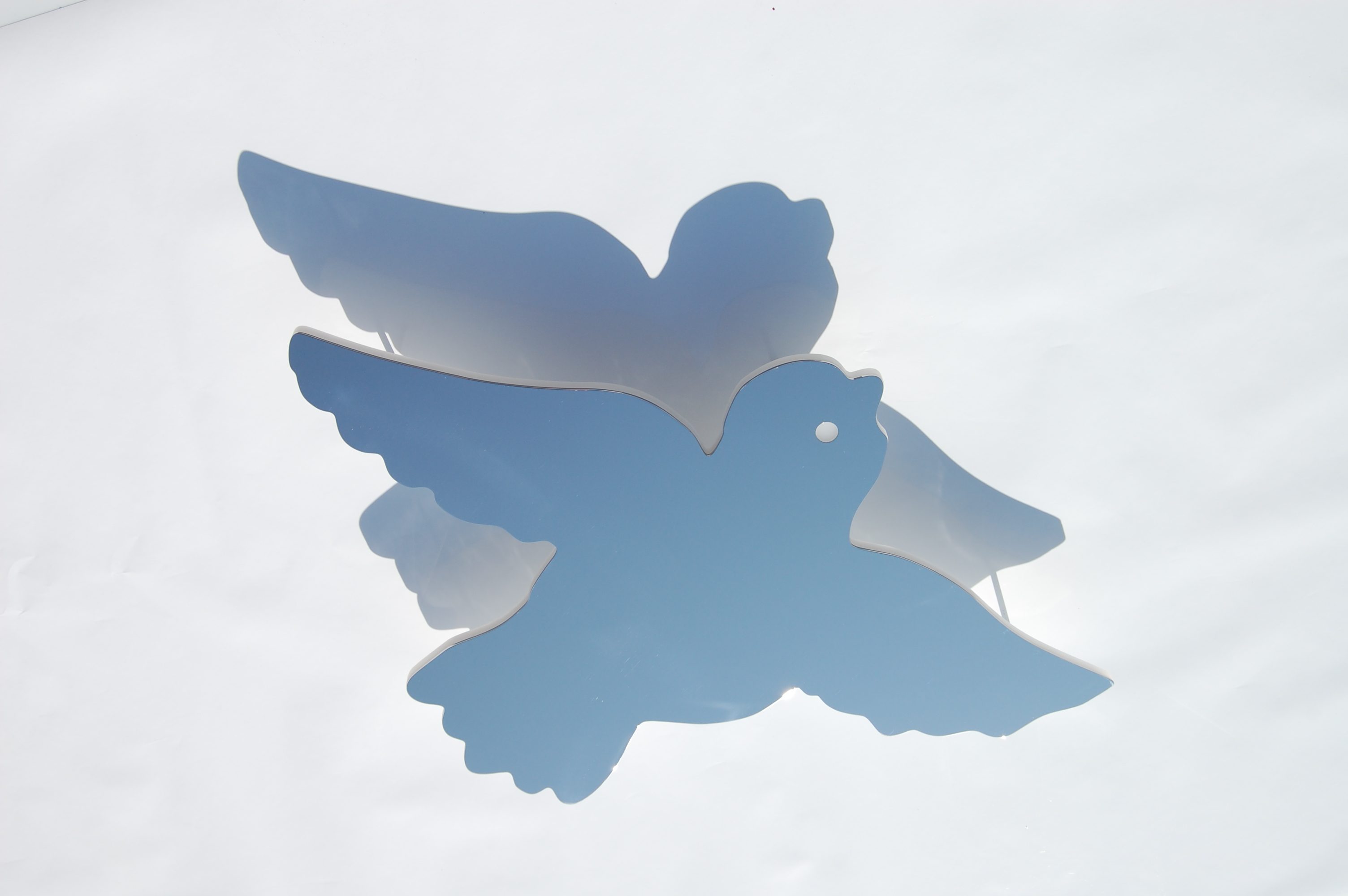 Illuminated yacht logo - A pair of stainless steel doves