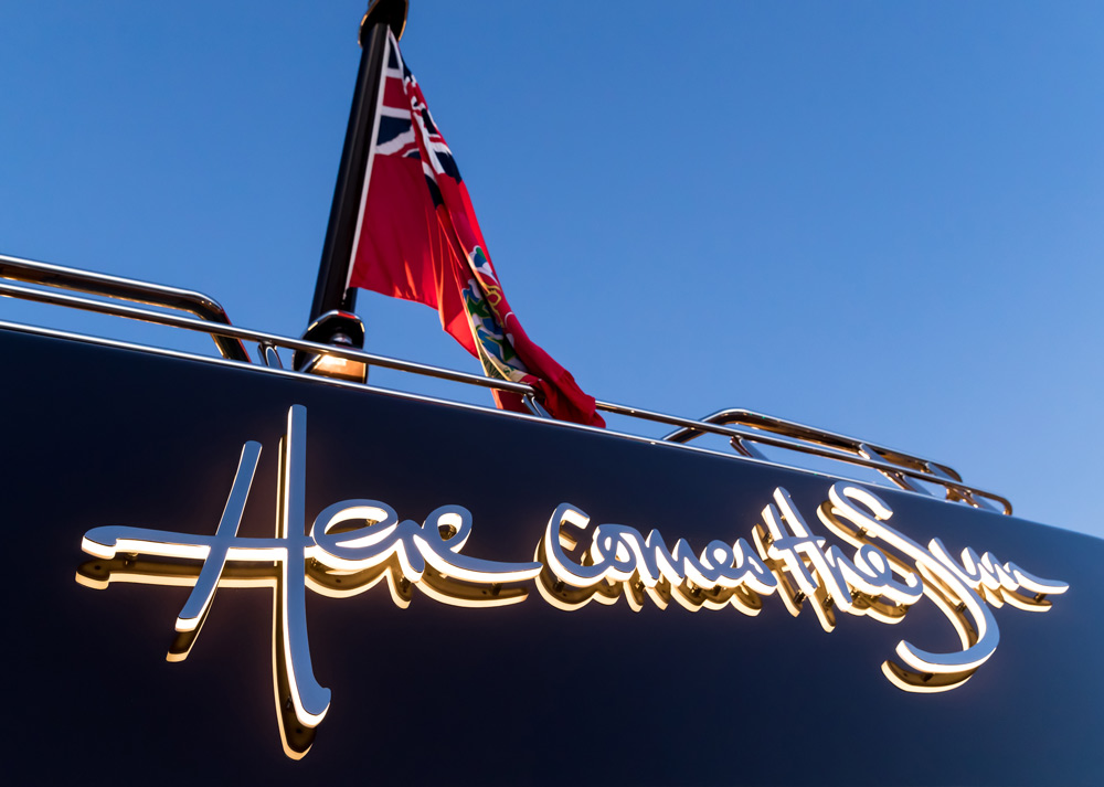 here comes the sun superyacht sign