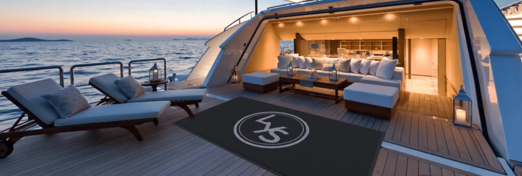 Large deck mat from Lumenautica. Superyacht boat mat